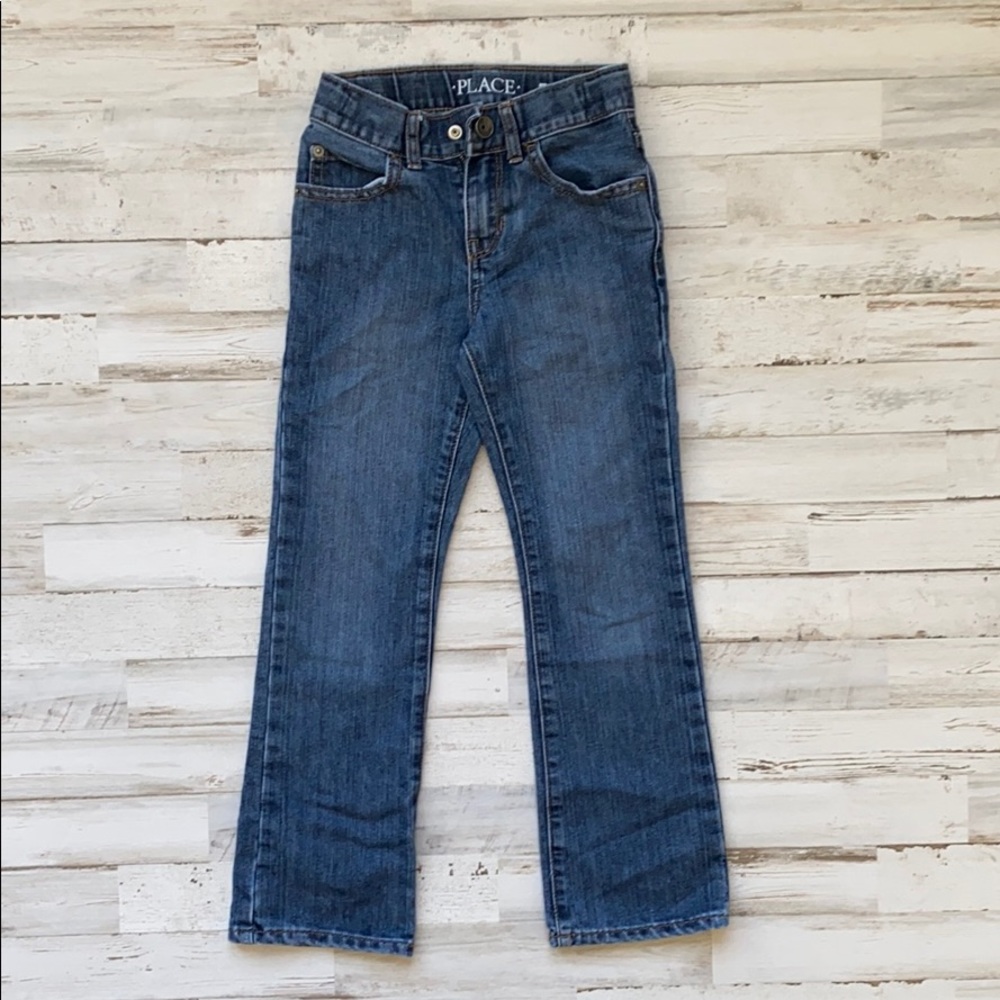 Boys 6 SLIM adjustable waist bootcut jeans EUC